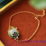 Chalcedony Gemstone Charm Bracelet 925 Silver