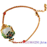 Chalcedony Gemstone Charm Bracelet 925 Silver