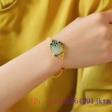 Chalcedony Gemstone Charm Bracelet 925 Silver