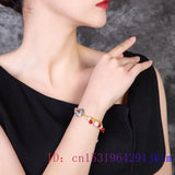 Jade Flower Bracelets Chalcedony Charm Bangles 925 Silver Stone Charms