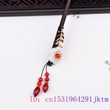 Jade Flower Hairpin 925 Silver Gemstone Amulets