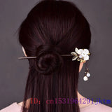Jade Flower Hairpin 925 Silver Jewelry for Women