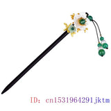 Jade Flower Hairpin 925 Silver Chinese Accessories Jewelry Gift Hair Sticks