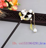 Jade Flower Hairpin 925 Silver Natural Gemstone Hair Sticks