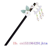 Jade Flower Hairpin Natural Amulet Hair Sticks Real Jewelry Gift