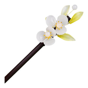 Jade Flower Hairpin 925 Silver Chinese Charms Gemstone