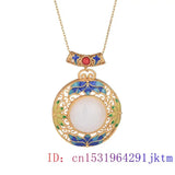 Jade Flower Pendant Chalcedony 925 Silver Necklace Women Amulets Carved Jewelry