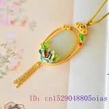 Jade Flower Pendant 925 Silver Chalcedony Zircon Necklace