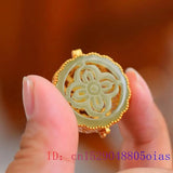 Jade Flower Pendant Women Zircon Amulet Charm Necklace Jewelry
