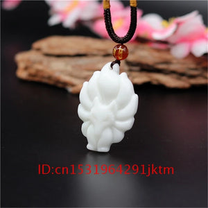 Jade Fox Pendant Necklace Nine-tailed Chinese Jewelry