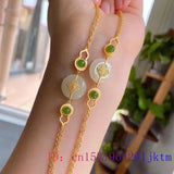 Jade Gourd Bracelets Bangles 925 Silver Chalcedony Chinese Jewelry