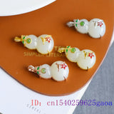 Jade Gourd Pendant 925 Silver Necklace Women Amulets Charms