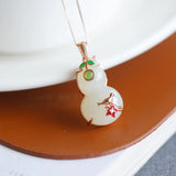 Jade Gourd Pendant 925 Silver Necklace Women Amulets Charms