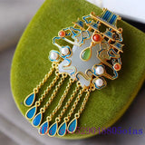 Chinese Crystal Chalcedony Necklace Zircon 925 Silver Amulet