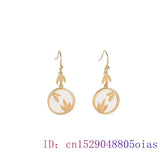 Natural 925 Silver Jade Leaf Earrings Crystal Zircon Chalcedony