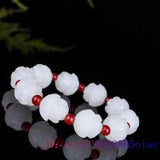 Jade Lotus Bracelet Charm Gemstone Bangle
