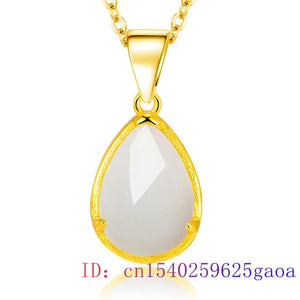Jade Pendant Natural Stone Necklace Men 925 Silver Man Jewelry Pendants