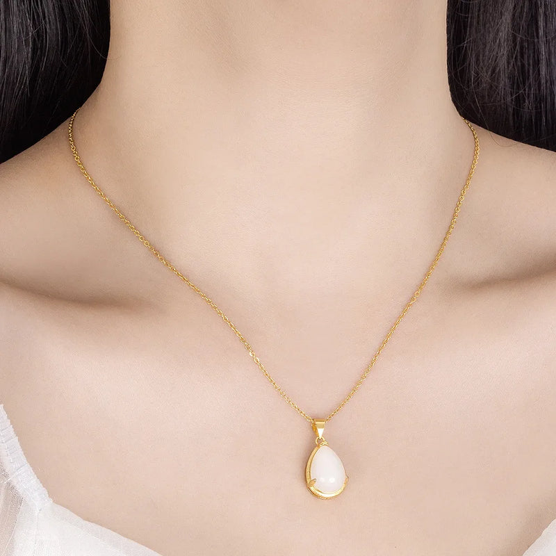 Jade Pendant Natural Stone Necklace Men 925 Silver Man Jewelry Pendants