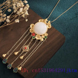 Chalcedony Pendant Necklace 925 Silver Choker Jewelry for Women