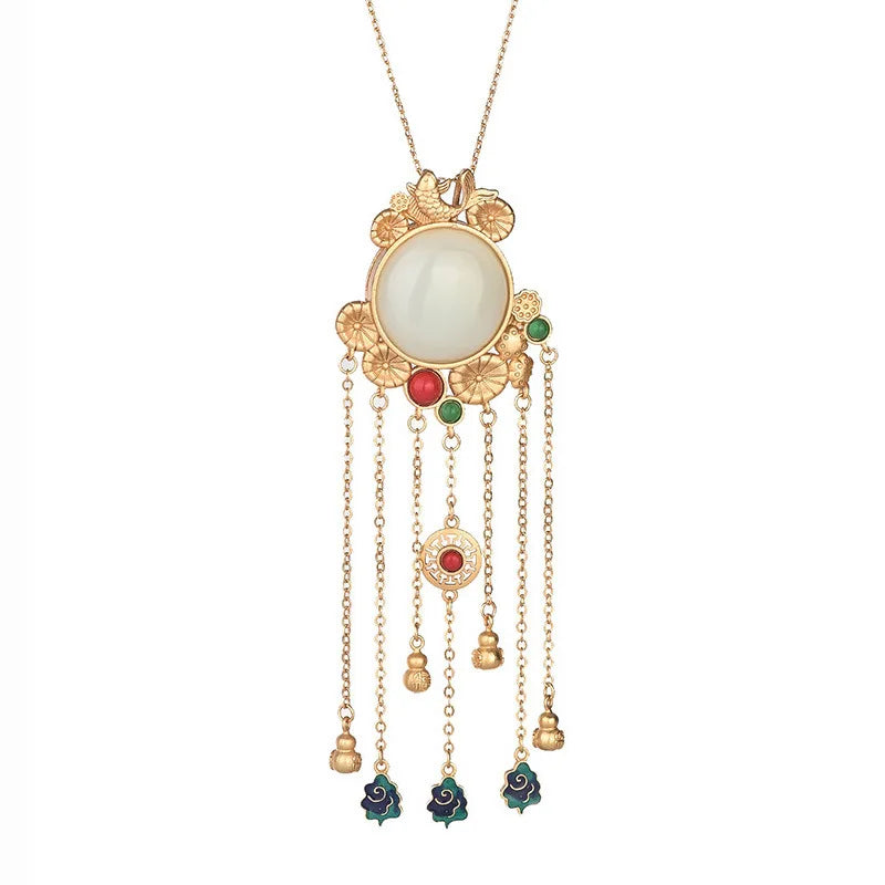Chalcedony Pendant Necklace 925 Silver Choker Jewelry for Women
