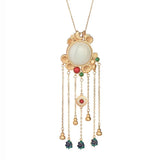 Chalcedony Pendant Necklace 925 Silver Choker Jewelry for Women