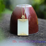 Chinese Chalcedony Jade Pendant Necklace 925 Silver Talisman