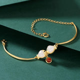 Vintage Chalcedony Gemstone Bracelet 925 Silver