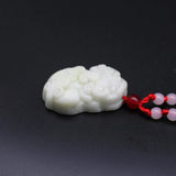 Jade Pixiu Pendant Necklace Natural Jadeite Chinese Hand-Carved Jewellery