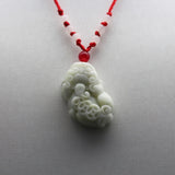 Jade Pixiu Pendant Necklace Natural Jadeite Chinese Hand-Carved Jewellery