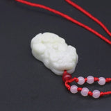 Jade Pixiu Pendant Necklace Natural Jadeite Chinese Hand-Carved Jewellery