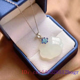 925 Silver Jade Ruyi Pendant Zircon Women Chalcedony Necklace Gemstone