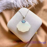 925 Silver Jade Ruyi Pendant Zircon Women Chalcedony Necklace Gemstone