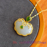 Jade Ruyi Pendant Amulet Agate Natural Charm Jewelry Chalcedony Zircon