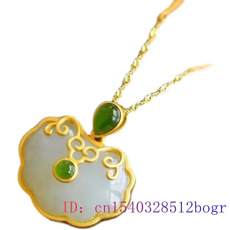 Jade Ruyi Pendant Amulet Agate Natural Charm Jewelry Chalcedony Zircon