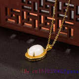 Jade Water Drop Pendant Charm 925 Silver Necklace Vintage Amulet