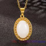 Jade Water Drop Pendant Charm 925 Silver Necklace Vintage Amulet