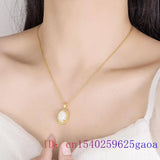Jade Water Drop Pendant Charm 925 Silver Necklace Vintage Amulet