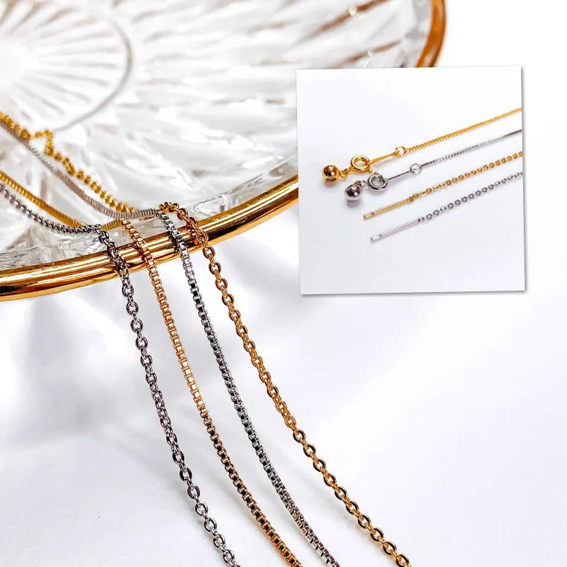 K Plated Chain Eardrop Tassel Earring Jewelry Finding