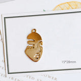 6pcs Plated Human Face Eardrop Pendant Charms DIY Material