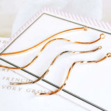 Wave Wire Eardrop Charms DIY Jewelry Component 6pcs