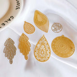 Metal Hollow Piece Pendant Earrings Charms 4pcs