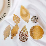 Metal Hollow Piece Pendant Earrings Charms 4pcs