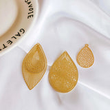 Metal Hollow Piece Pendant Earrings Charms 4pcs