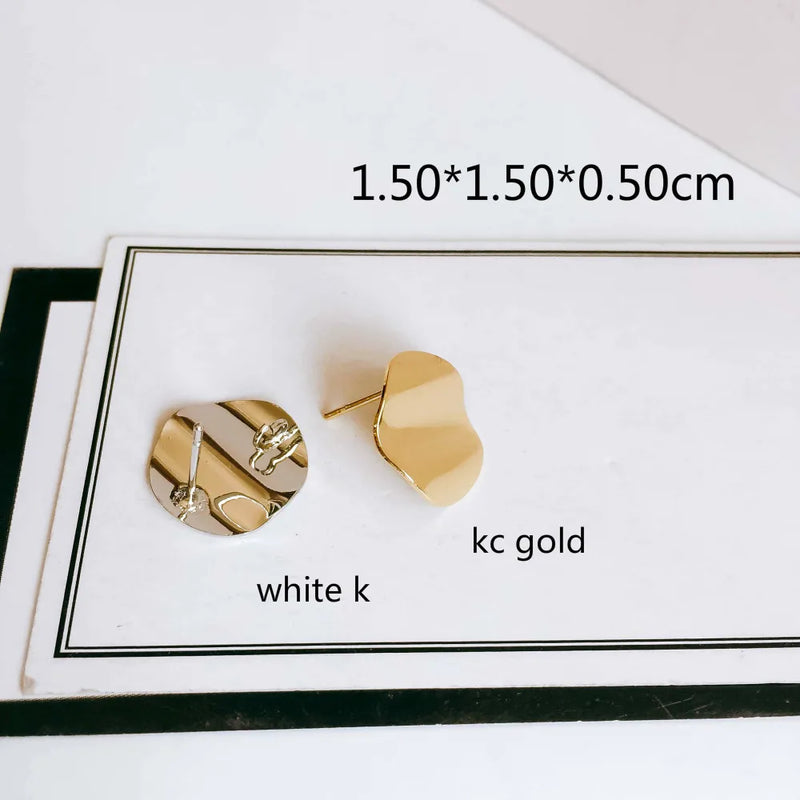 6pcs K Plated Stud Earring Accessories Metal Eardrop Components