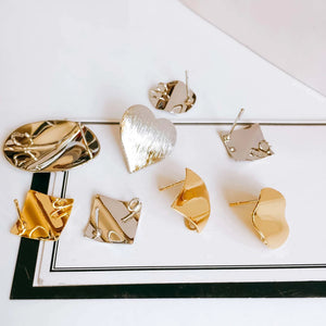 6pcs K Plated Stud Earring Accessories Metal Eardrop Components