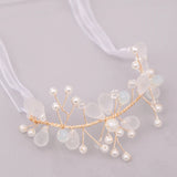 Bridesmaid Pearl Hand Flower Bracelet for Wedding Party