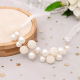 Bridesmaid Pearl Hand Flower Bracelet for Wedding Party