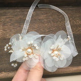 Bridesmaid Pearl Hand Flower Bracelet for Wedding Party