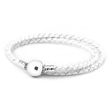 925 Sterling Silver Leather Bracelet Women's Bangle DIY Charm Homme Gift