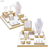 Leather Necklace Display Stand Jewelry Display Props Ring Earrings